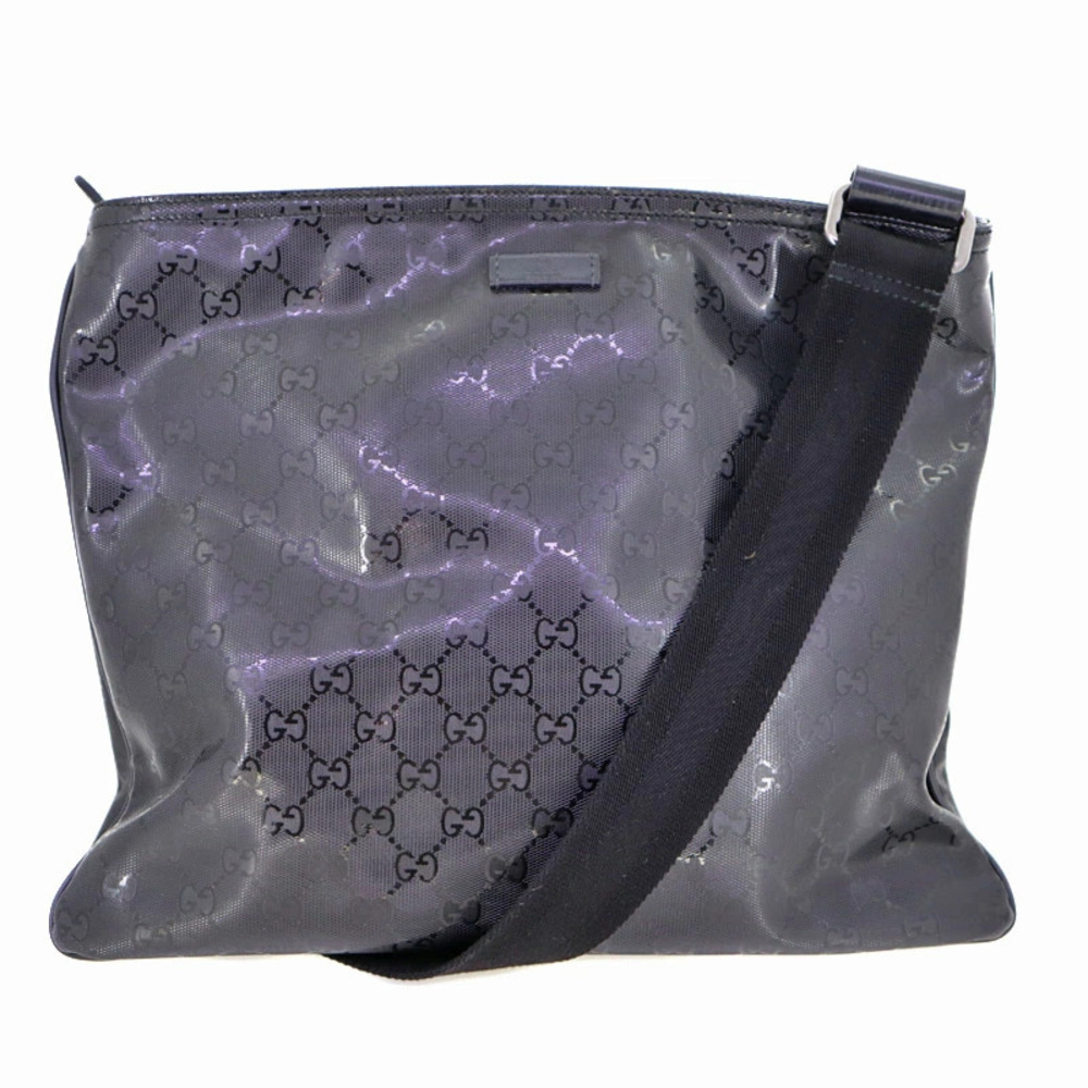 GUCCI Shoulder Bag GG Imprime Black Leather Crossbody